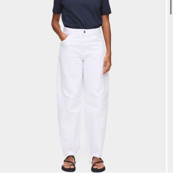 NWT Aligne Tommy Barrel Leg White Jeans High Rise Size 25 - Picture 8 of 13